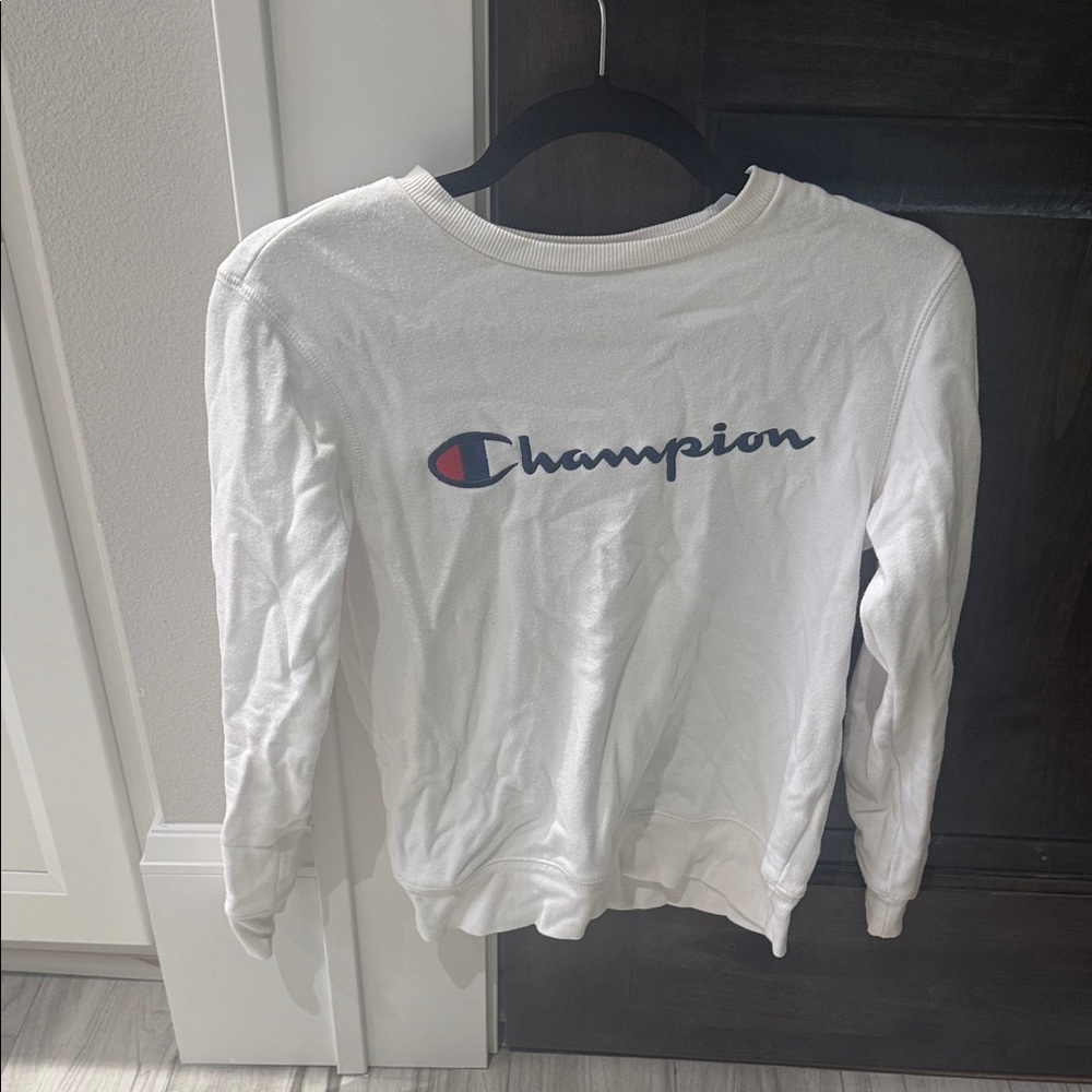 Champion Classic White Crewneck(Ships from OR)
